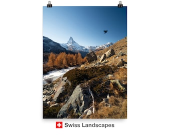 The Swiss Alps in Autumn - Matterhorn, Zermatt, Switzerland - high quality print for a gift or wall decor for living room