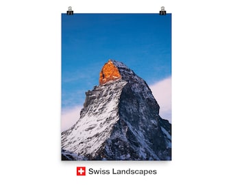 Matterhorn in the morning - Zermatt, Switzerland - a classic photo form the Swiss Alps - gift and a wall decor for living room