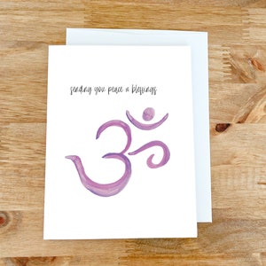 Cute Greeting Card, Send Peace Card, Pray for you card, Thinking of you Card, Yoga Card, Om sign card, Namaste Card, Blessed Card