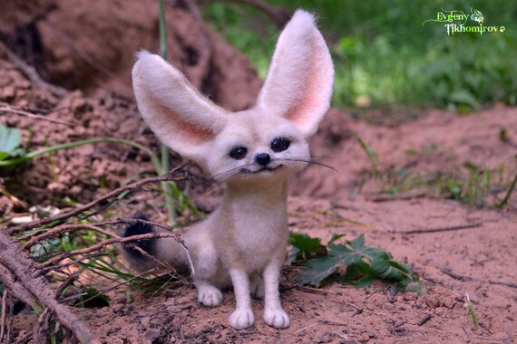 Aguja Fieltro Fennec Zorro Fennec Escultura Fennec Etsy