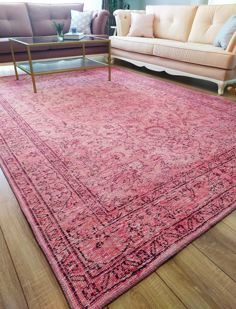 Rugs 8x10 Turkish Rug Pink Turkish Rug 8x10 Pink Rug 8x10 Etsy