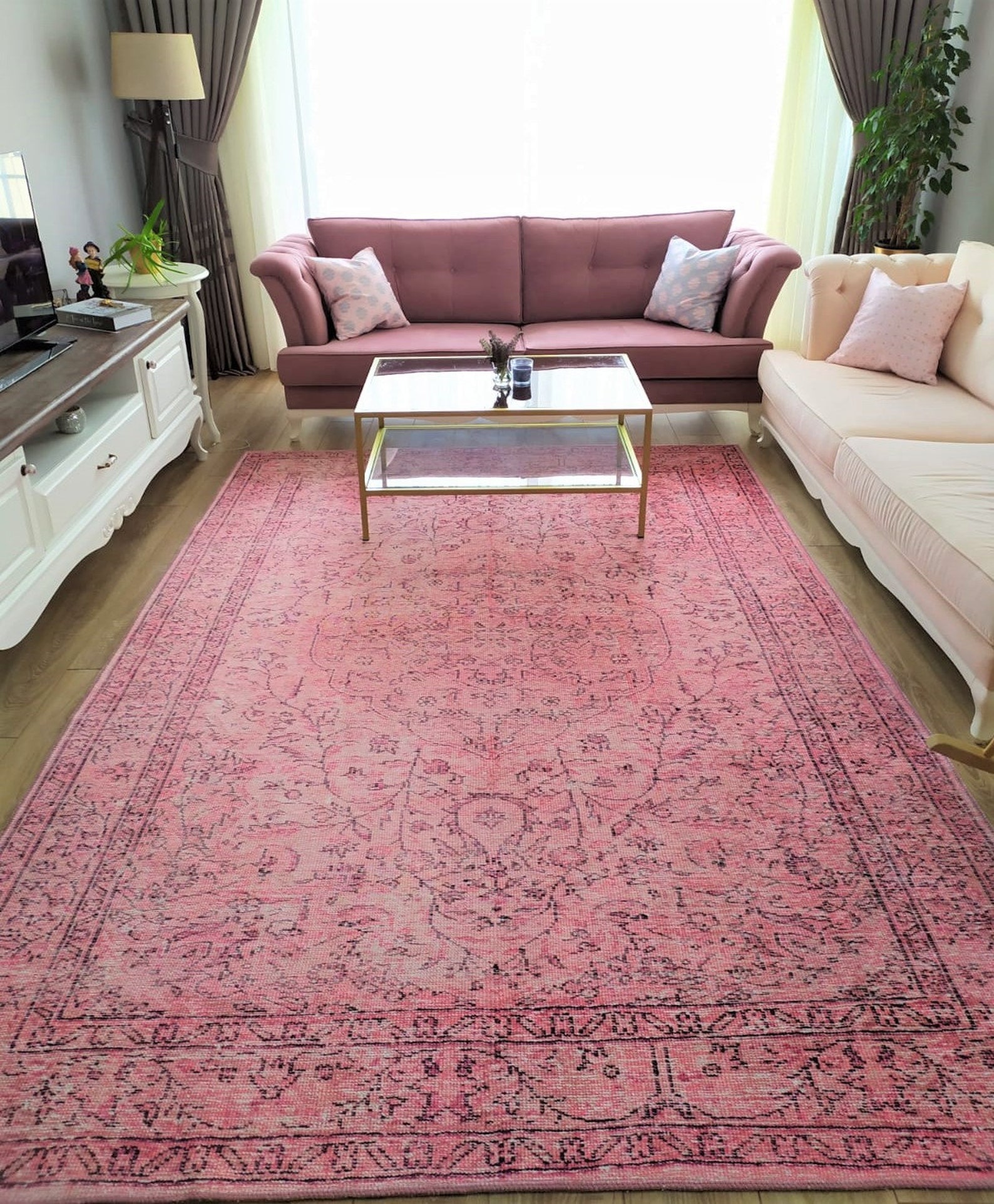 Rugs 8x10 Turkish Rug Pink Turkish Rug 8x10 Pink Rug 8x10 Etsy
