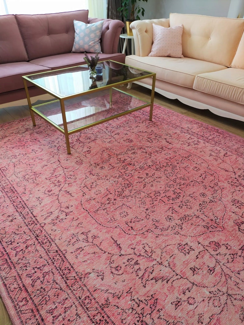 Rugs 8x10 Turkish Rug Pink Turkish Rug 8x10 Pink Rug 8x10 Etsy