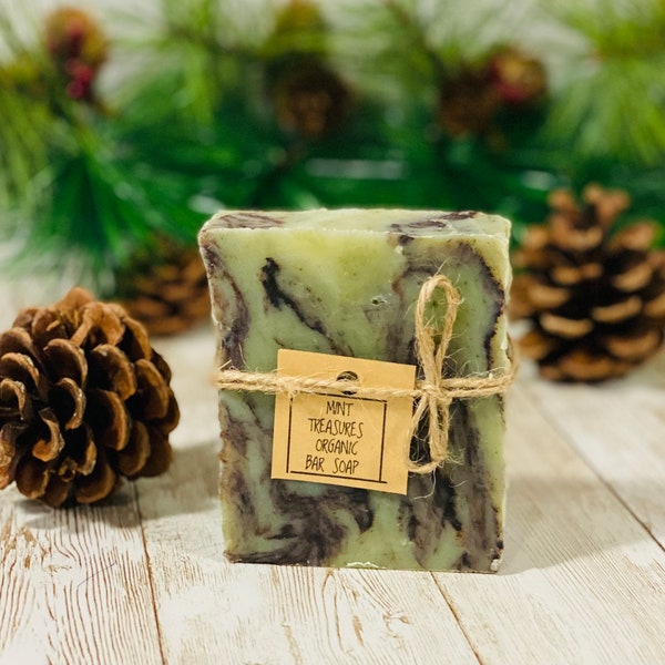 Mint and Chocolate Soap Bar, Cold Processed Organic Soap, Zero Waste Soap