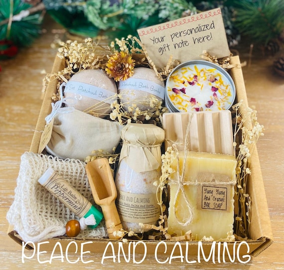 Relaxation Spa Set, Peace and Calming Basket, Organic Self-Care Box