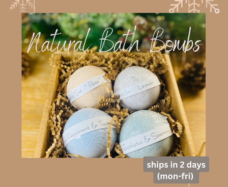 Natural Bath bomb set, Bath bombs Healing Collection, Large Bath Bomb, Relaxing Bath Bombs, Bath bomb gift set imagem 3