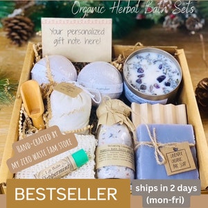 Organic Spa Gift Set, Organic Lavender Essential Oils Infused Apothecary Collection, relaxing lavender spa kit