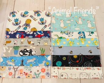 2 Ply, Unpaper Towels, Animal Friends, Baby Wipes, 8” * 12”, Set of 6,12,24, Reusable Cloth Towels, Washable Cleaning towels, Cloth napkins