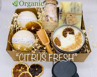 Organic Spa Set, Citrus Fresh Spa Kit, Spa Gift Set,