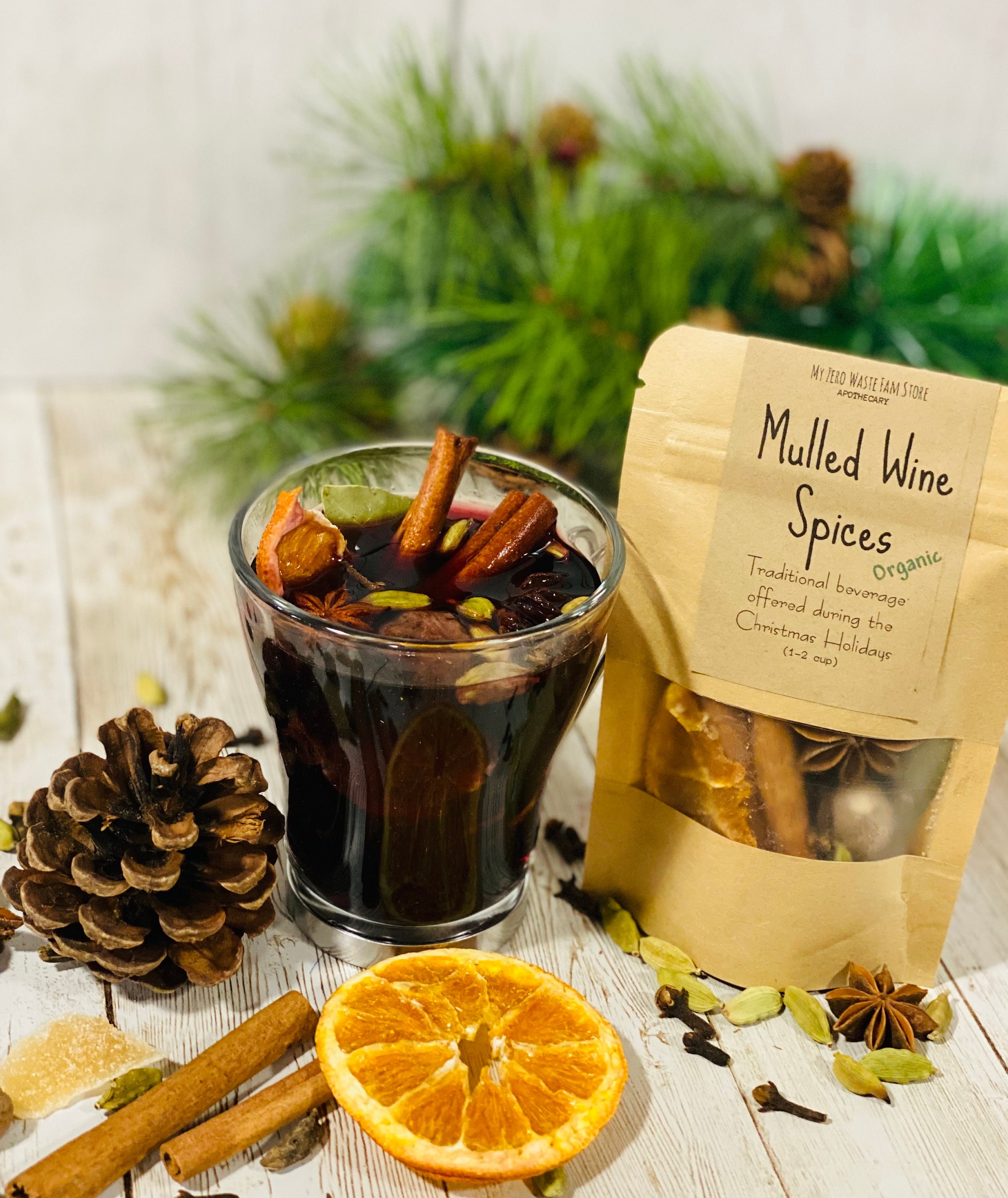  Mulled Wine Spice Kit, Mulling Spices for Wine & Apple Cider ( Pack of 10) Mulling Spice & Fruit Infusion Gift Box Set for Gluhwein,  Glogg, Juices, Sangria - Spiced Wine