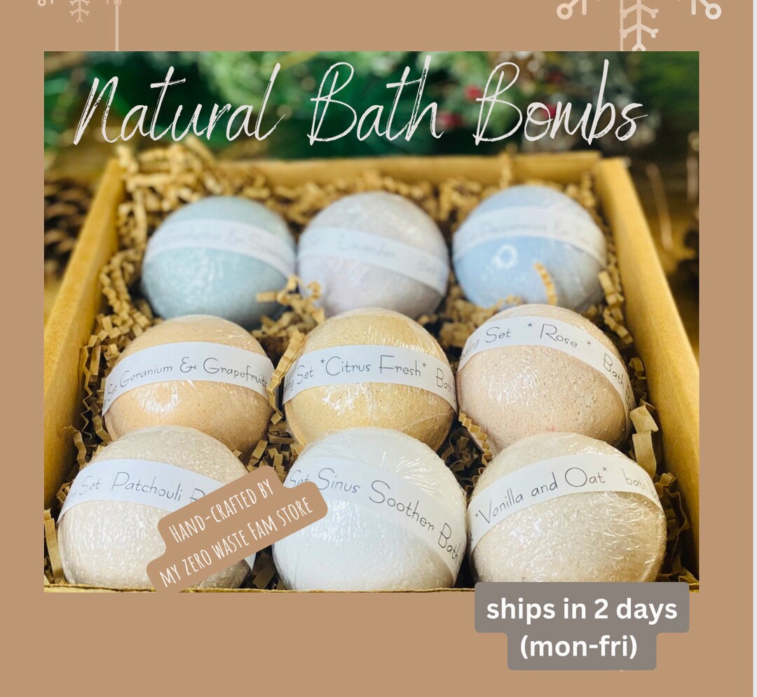 Natural Bath Bomb Set, Bath Bombs Healing Collection, Large Bath Bomb