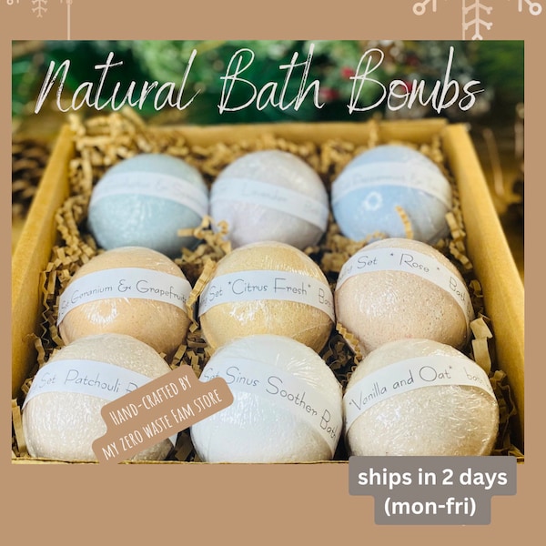 Natural Bath bomb set, Bath bombs Healing Collection, Large Bath Bomb, Relaxing Bath Bombs, Bath bomb gift set