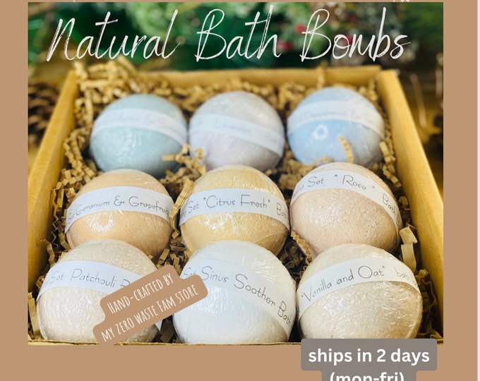 Natural Bath bomb set, Bath bombs Healing Collection, Large Bath Bomb, Relaxing Bath Bombs, Bath bomb gift set