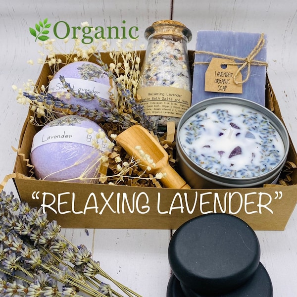 Relaxing Lavender, Organic Bath Set, Spa Gift Box