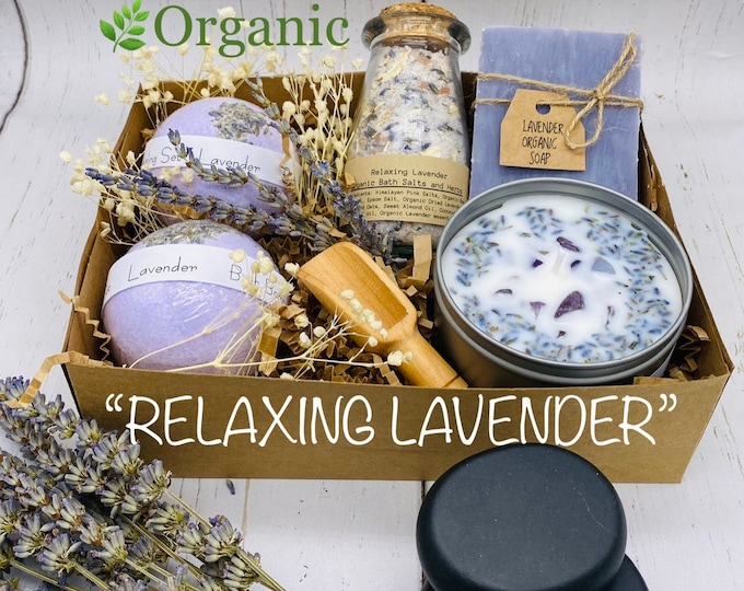 Relaxing Lavender, Organic Bath Set, Spa Gift Box