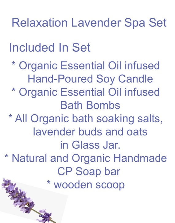 Relaxing Lavender Organic Spa Set, Lavender Essential Oils Infused  Apothecary Spa Set,care Box,at Home Spa Set, Spa Gift Set, 