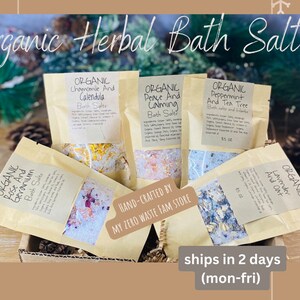 Organic Herbal Bath Salts Set: Essential Oil Infused, Set of 5