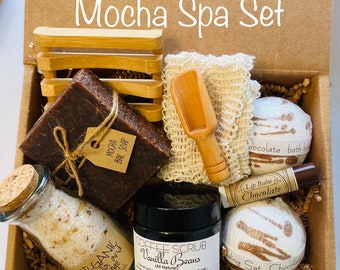 Spa Gift Set, Mocha Spa Set, Chocolate and Vanilla Spa Set, Gift Set