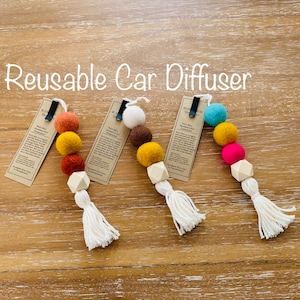 Reusable Car Diffuser Felt Ball, Eco-Friendly Portable Air Freshener, Natural Diffuser