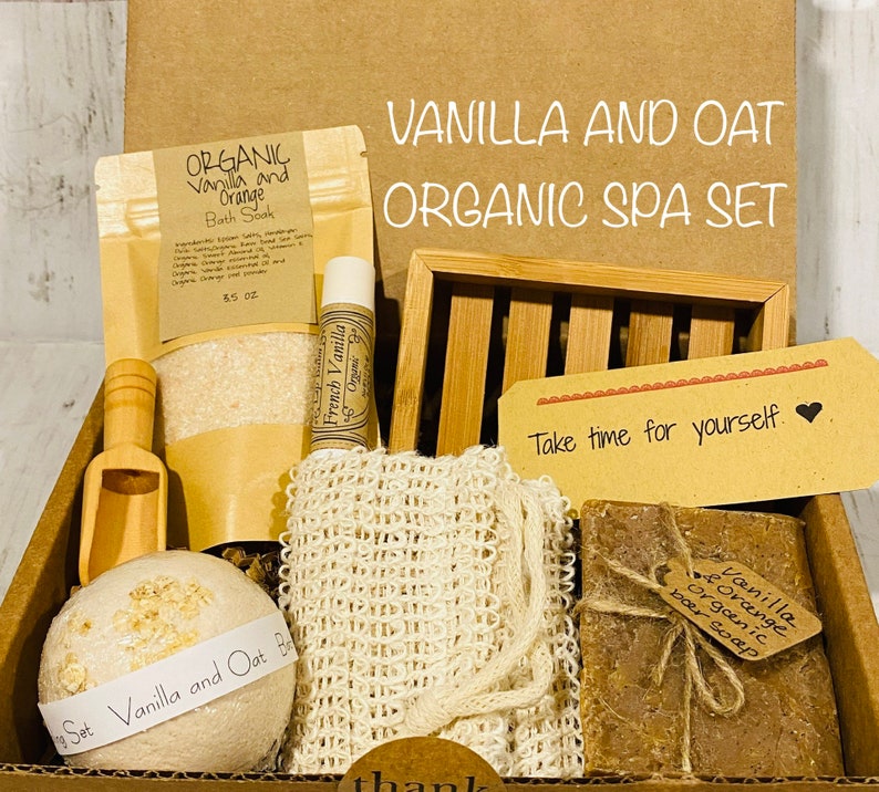 Organic Vanilla Orange Spa Gift Set: Handmade Apothecary Healing Set bild 1