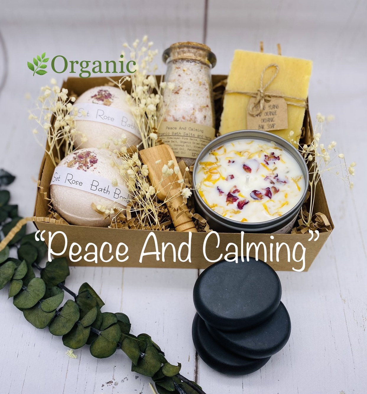 Organic Spa Gift Set Peace and Calming Spa Set Organic Bath Etsy