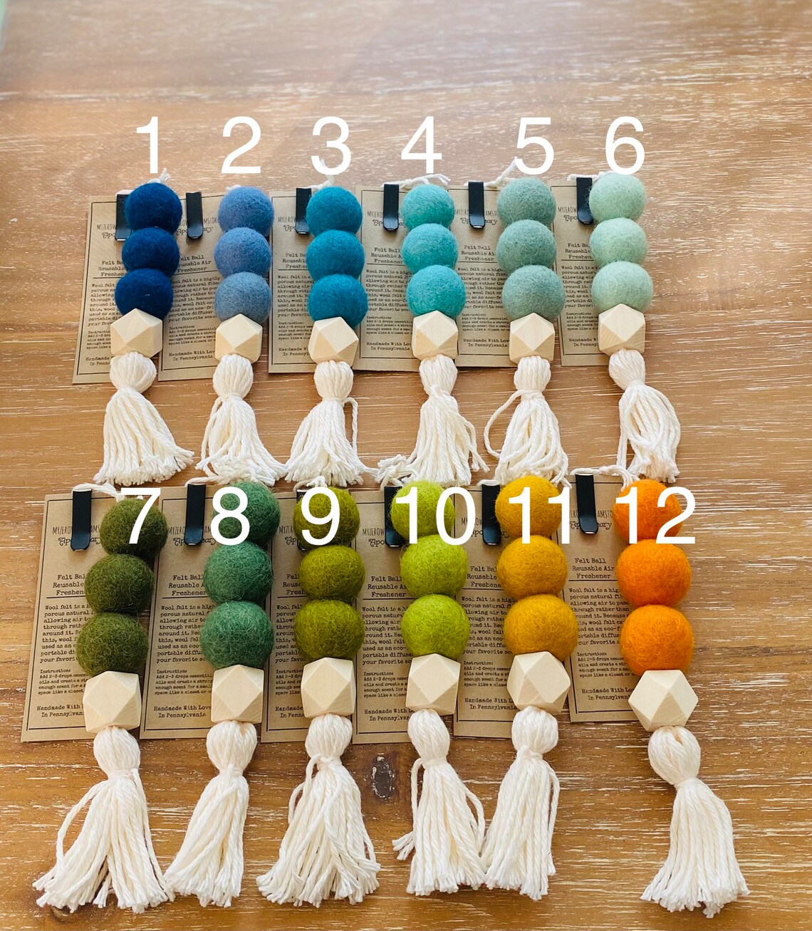 Reusable Car Air Freshener Felt Ball Eco Friendly Organic Air Etsy