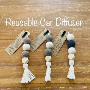 Reusable Car Diffuser Felt Ball, Eco-Friendly Portable Air Freshener, Natural Diffuser