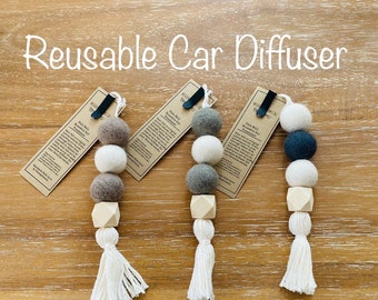 Bola de fieltro difusor de coche reutilizable, ambientador portátil ecológico, difusor natural