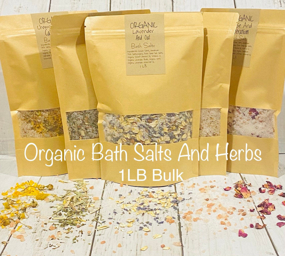 Organic Bath Salts Bulk 1lb Bath Salts and Herbsapothecary Etsy