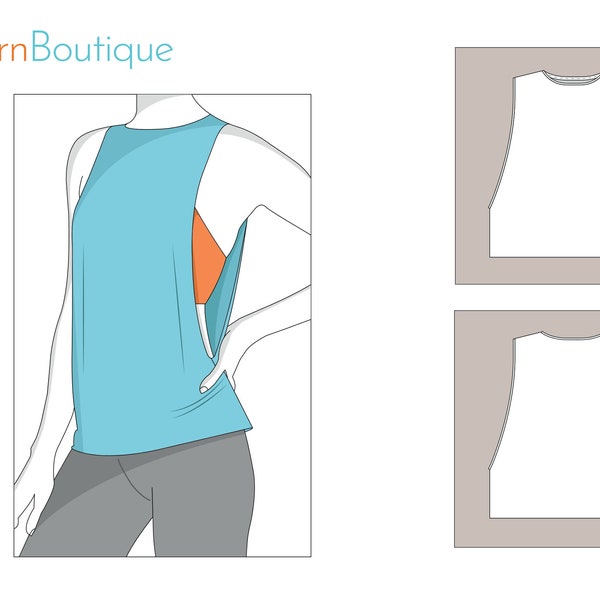 Make a Tank Top | Sports Outfit | PDF Sewing Pattern in A0, A4 and US letter format | Print-at-home | Download PDF Pattern | Sewing Tutorial