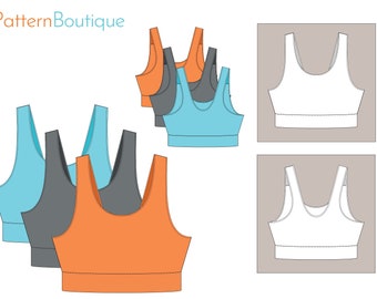 Make a Comfort Bra/sports Bra Sports Bra Pattern A0, A4 and US Letter PDF  Sewing Pattern Print-at-home Sewing Tutorial Booklet 