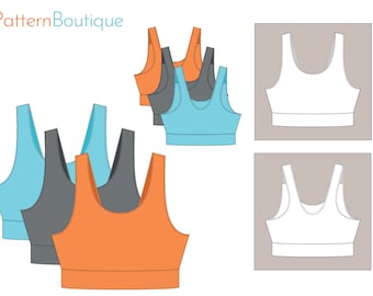 Make a Comfort Bra/sports Bra Sports Bra Pattern A0, A4 and US