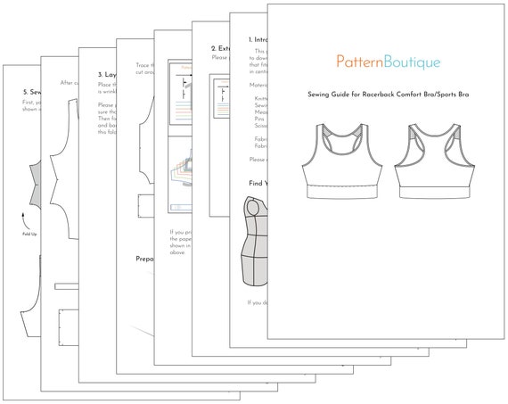 Make a Racerback Comfort Bra/sports Bra Sports Bra Pattern A0, A4 and US  Letter PDF Sewing Pattern Print-at-home Sewing Tutorial 