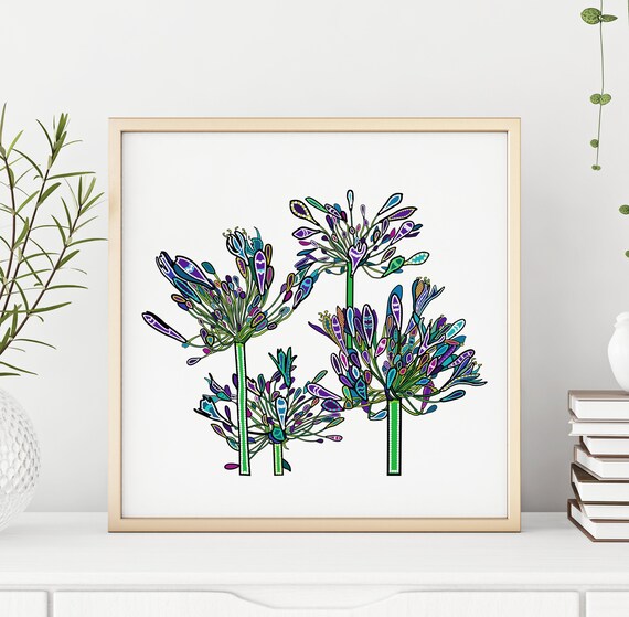 Printable Flower Wall art Flower illustration wall art | Etsy