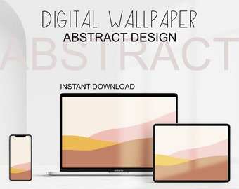 Aesthetic Minimalistic Digital Wallpaper | Abstract Screensaver | Laptop Background | Neutrals | Instant Download | VanillaCreamMountains