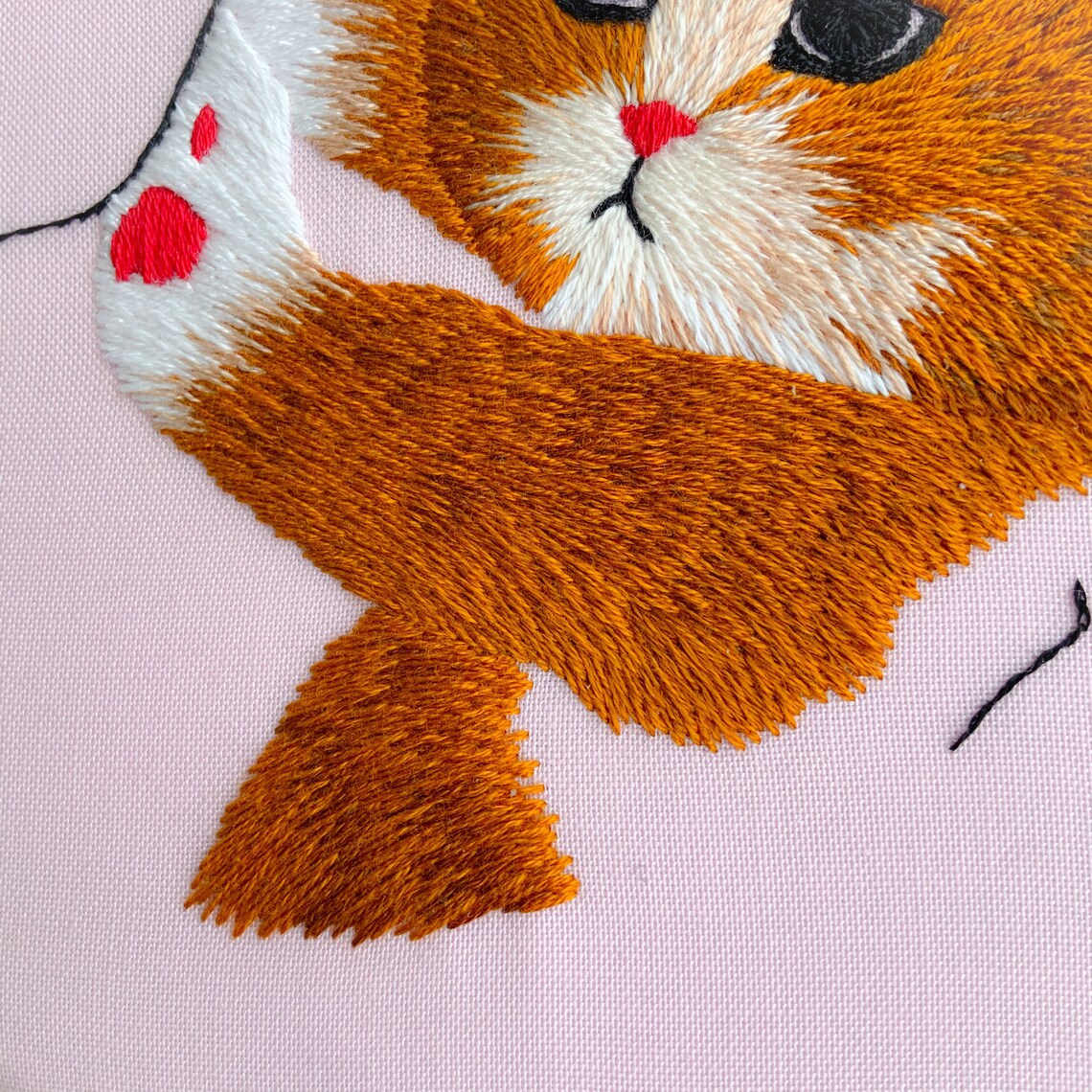 Finished embroidery of orange tabby cat embroidery hoop art Etsy
