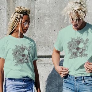 Floral Skull Mint Tee