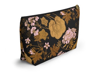 Vintage Floral Skull Garden Accessory Pouch