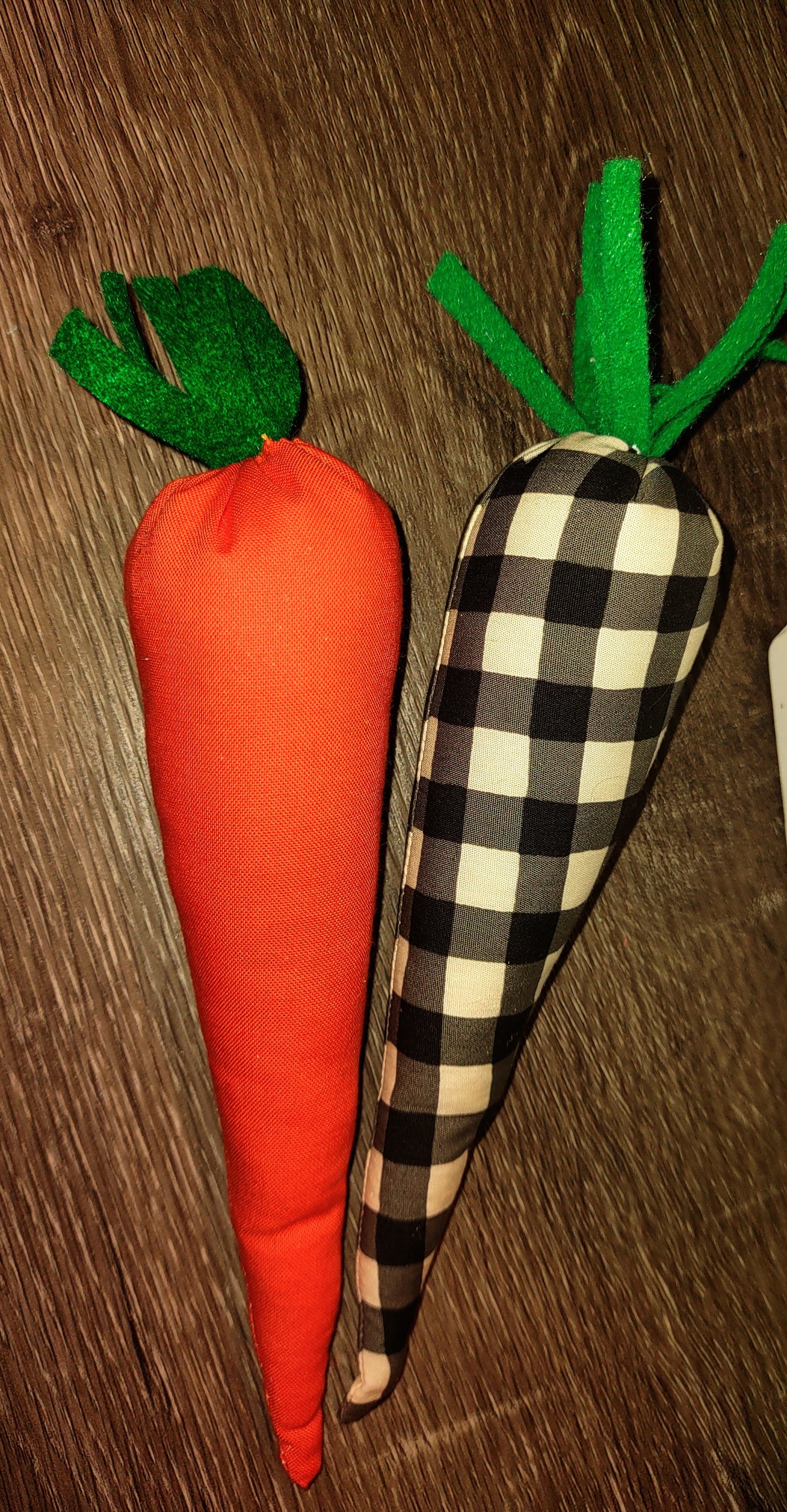 Handmade Fabric Carrots Set: Spring Easter Tiered Tray Decor
