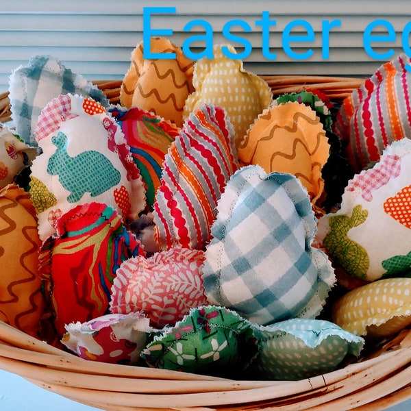 Fabric Easter Eggs, Basket Filler, Tiered Tray Decor, Colorful Eggs