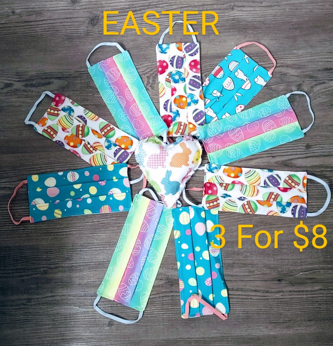 Easter Face Mask 3 for 8 Easter Egg Mask Rainbow Mask Etsy