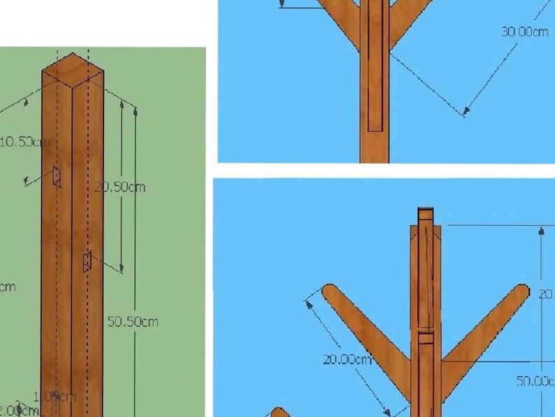 Hooks Coat Rack Stand Plan Etsy