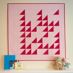 Love Code Quilt Pattern - a modern quilt pattern in five sizes, mini quilt, baby quilt, small throw quilt, large throw quilt, queen quilt