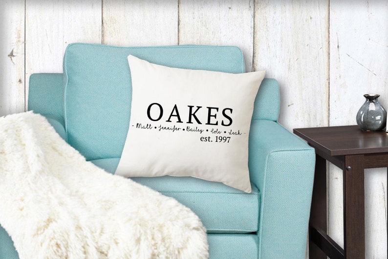 Wedding Pillow, Anniversary Gift Anniversary Pillow Family Name Pillow Family Pillow Wedding Gift