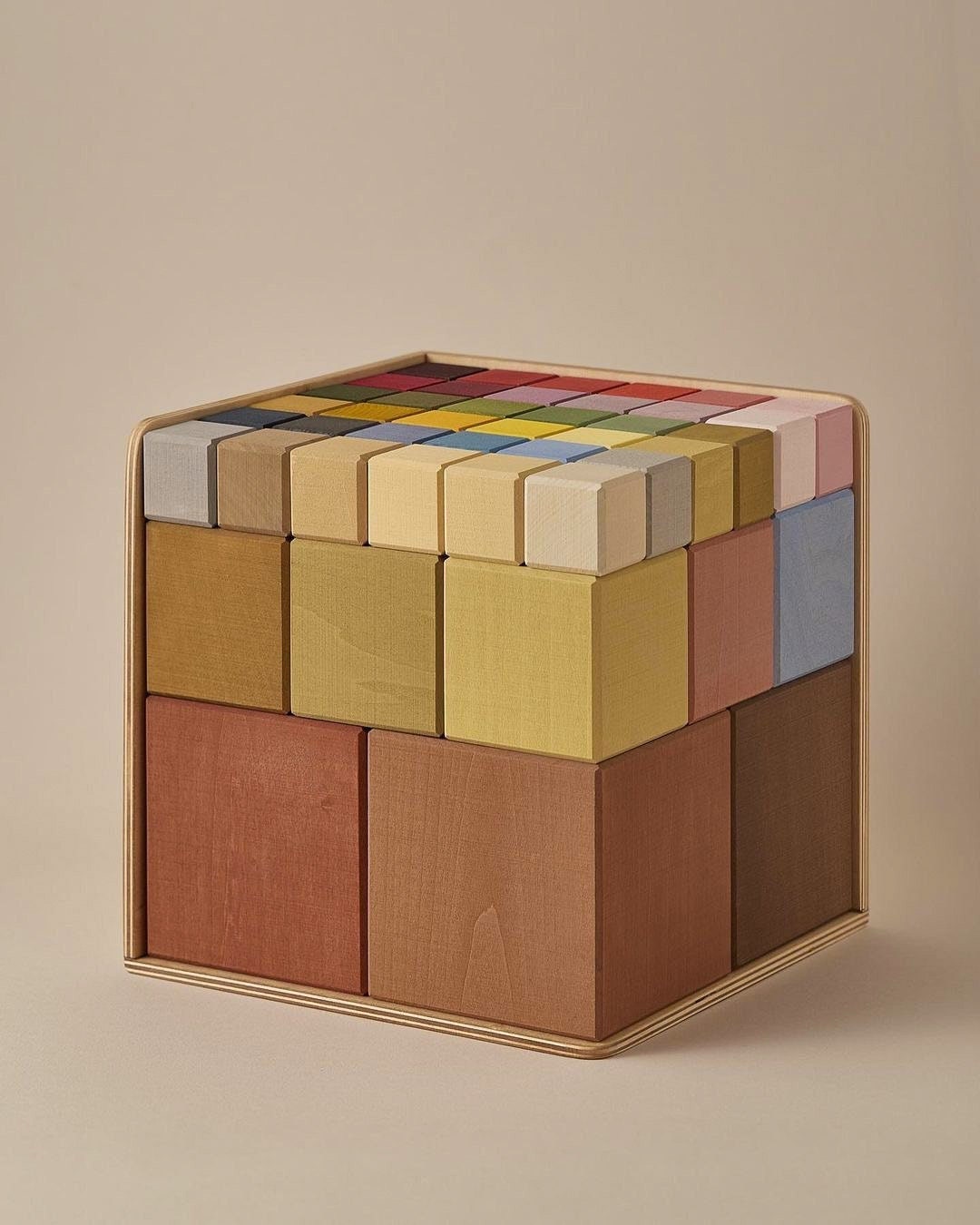 Wooden Blocks Set 49 Pcs for Toddlers, Montessori Building Block, Baby