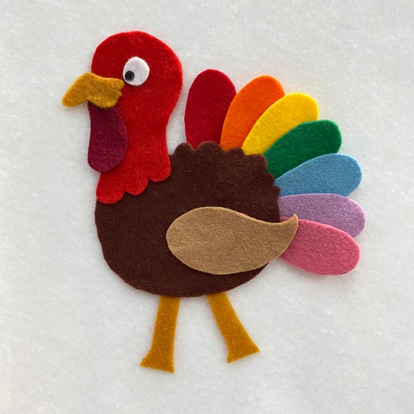 Turkey Wore His Rainbow Feathers Felt Story, Felt Stories, flannel board story, circle time, preschool stories, felt turkey, thanksgiving,