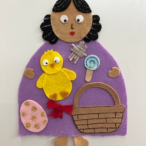 There was an Old Lady who Swallowed a Chick felt story,Easter felt, flannel board story,handmade,circle time, felt chicken,Felt Stories