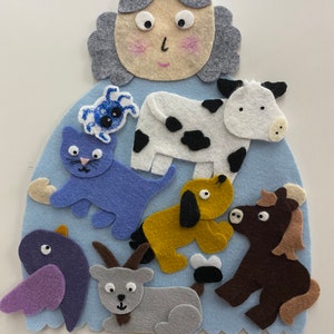 There was an old lady who swallowed a fly felt story, Felt stories, circle time, flannel board story, handmade, ece, classic, Felt Stories