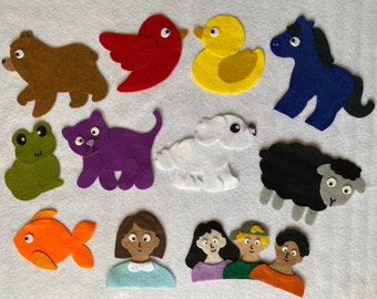 Brown Bear, Brown Bear What Do You See felt, felt stories,flannel board story, circle time, preschool, daycare, handmade, ece, Felt Stories