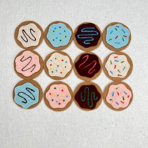 Felt Cookie Set, felt story,felt Stories,pretend play,play food,felt food,toy baking, felt game